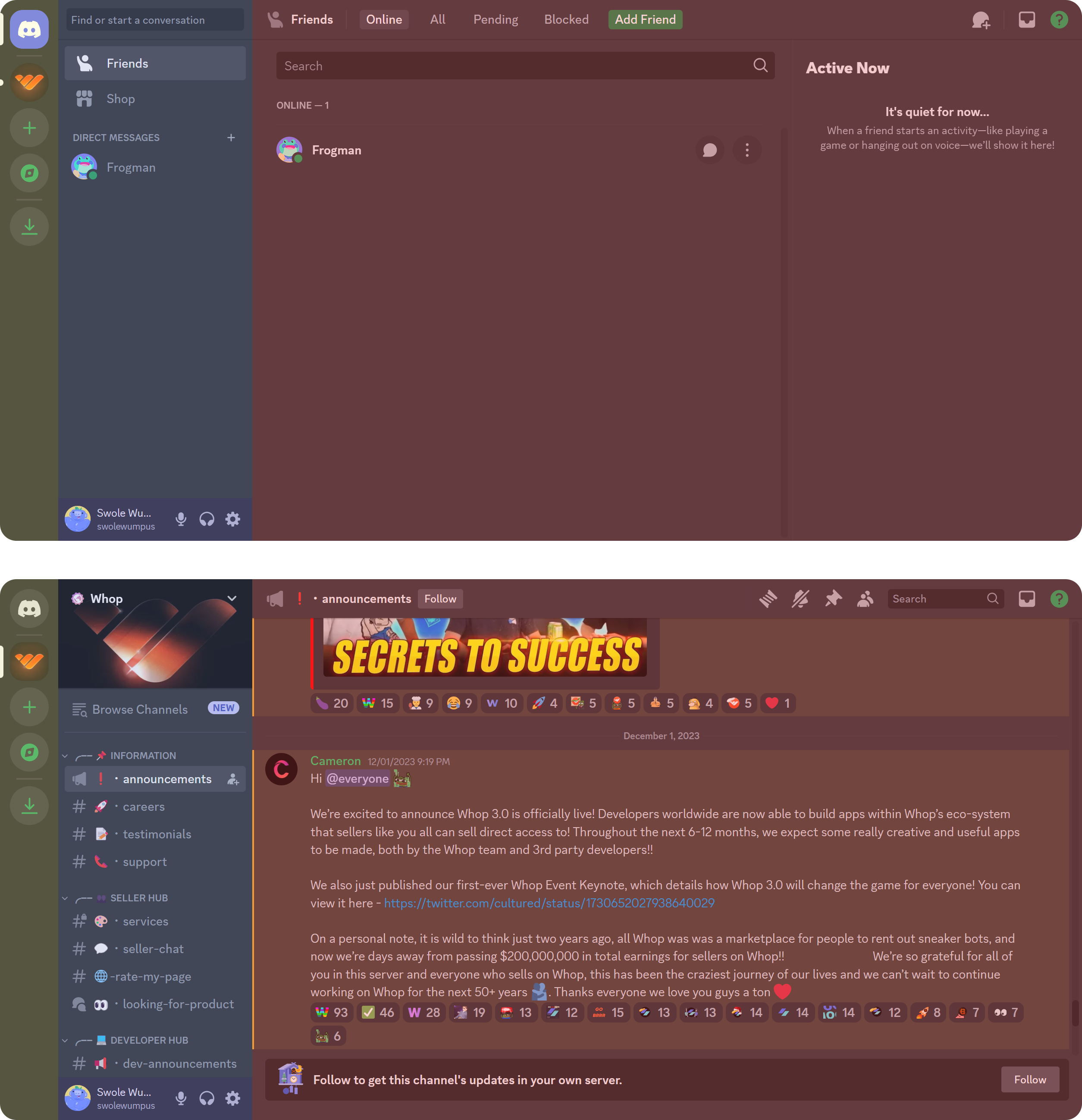 Discord's desktop interface