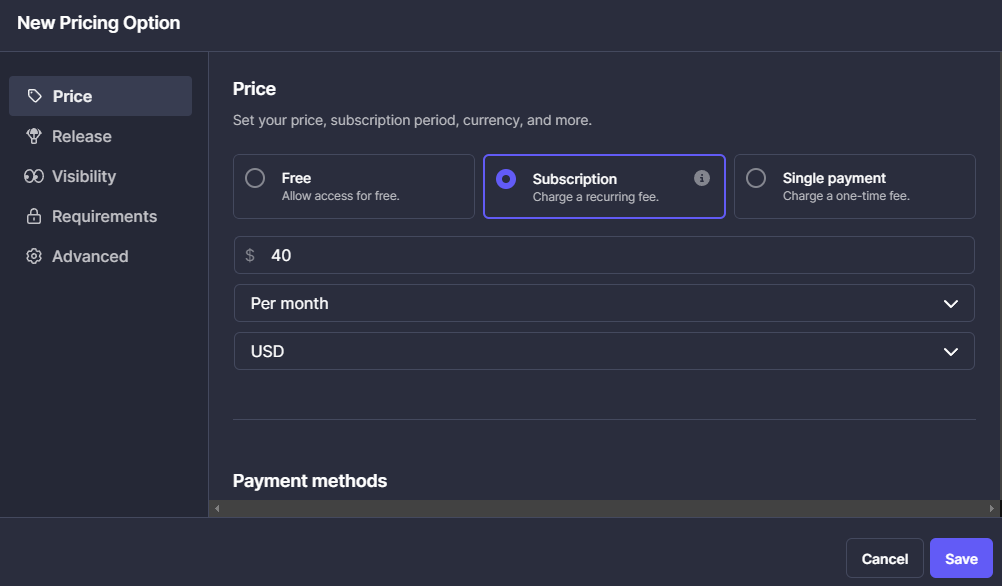 set price