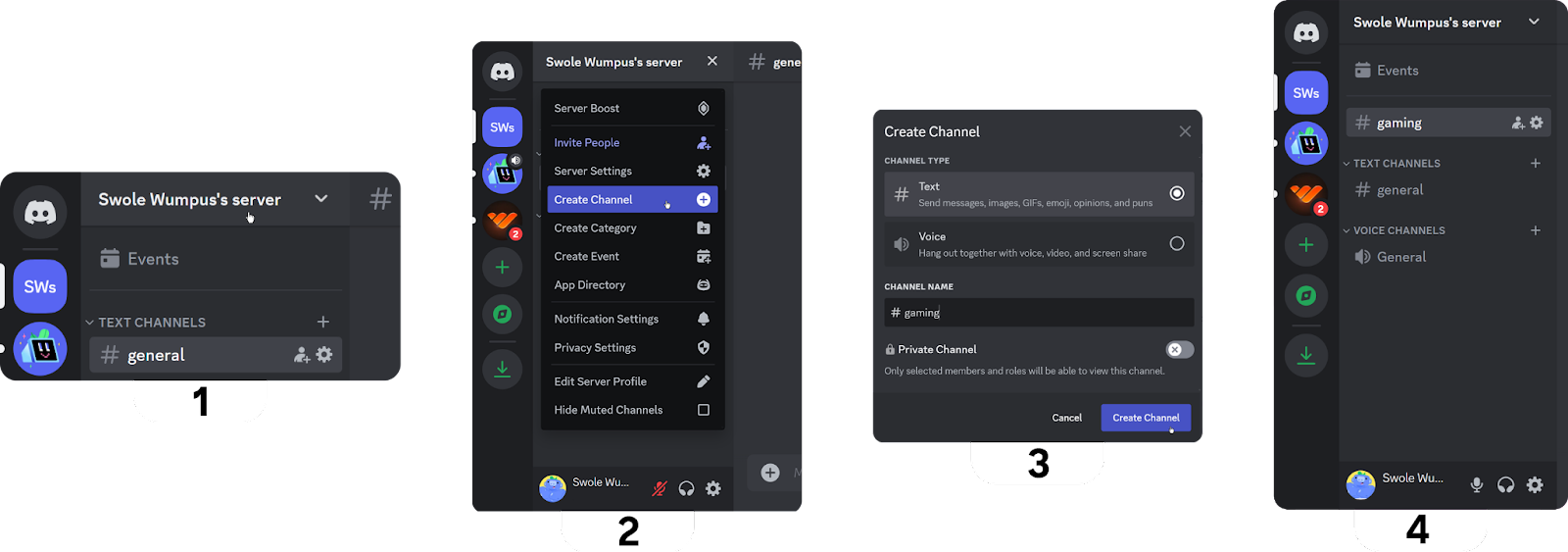Discord channel creating
