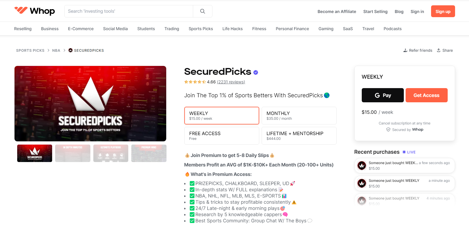 whop securedpicks