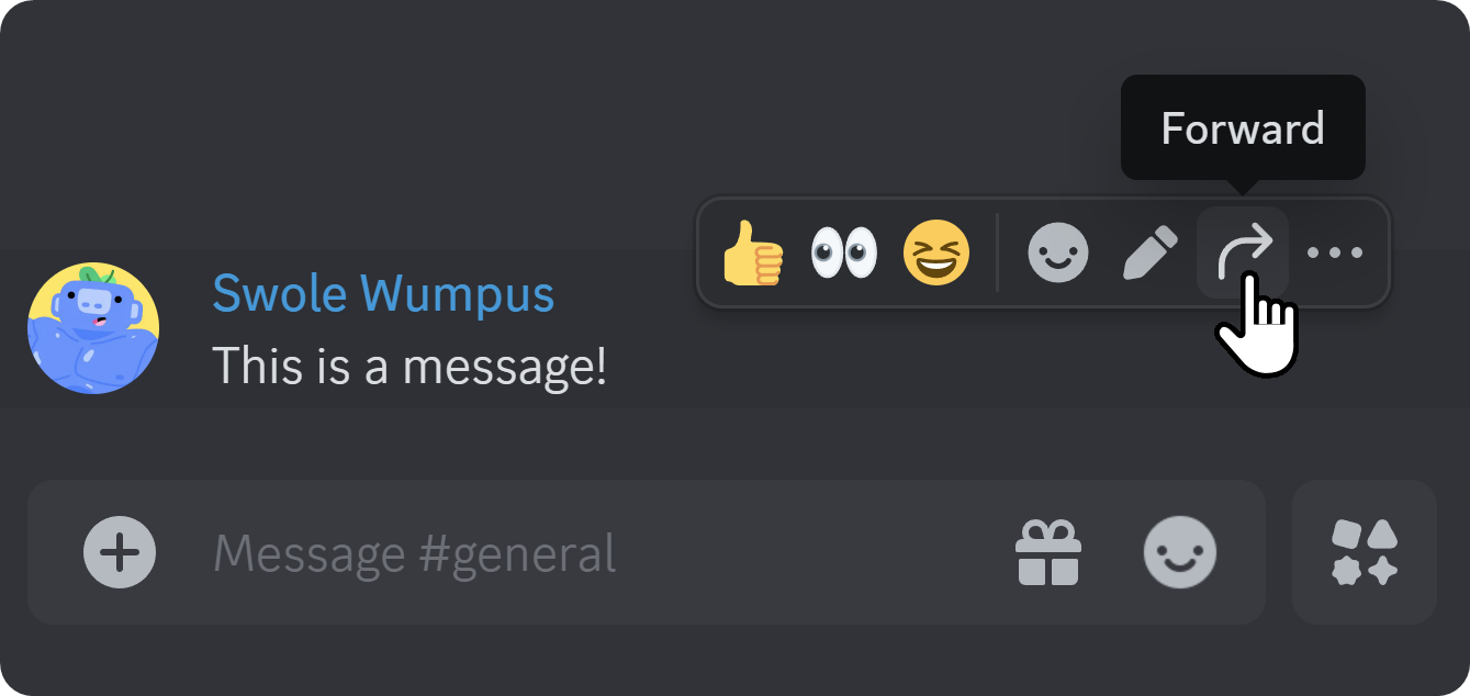 The Forward button on Discord desktop